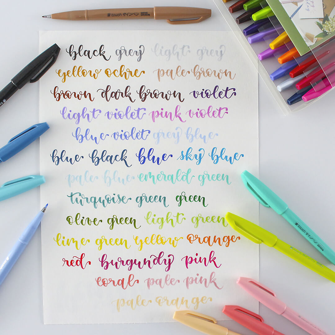 brushpeny pentel Sign Pen barvy